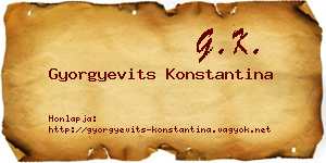 Gyorgyevits Konstantina névjegykártya